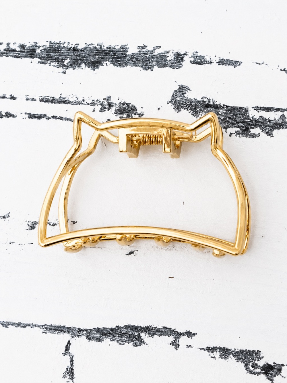 Set of 4 Gold Metal Hair Claw Clips | Cat, Shell & Geometric Designs | New - Picture 5 of 5